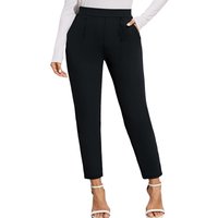 2026 Ladies Plus Size Elastic Waist Straight Pants Slimming Effect