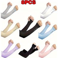 7 pairs, 8 pairs, 9 pairs. 6 pairs of summer women's arm sleeves, summer ice sleeves, stretchable and breathable, cycling arm sl