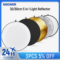 NEEWER 30/60cm Light Reflector Light Diffuser 5 in 1 Collapsible Multi Disc for Studio Photography Lighting and Outdoor Lighting
