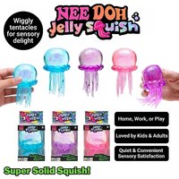 Nee Doh Trendy Flowing Jellyfish and Cube Squeeze Toy, Soft Silicone Stress-Relief Toy for Children and Adults, Sensory