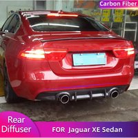Carbon Fiber Rear Bumper Diffuser Lip Spoiler for Jaguar XE Sedan 4-Door 2015-2017 Car Rear Diffuser Lip Apron Body Kit FRP