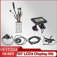 Electric Bike Controller KT 15A 17A 22A Controller with LCD3 Display 36V 48V Sinewave Controller for Ebike Accessories