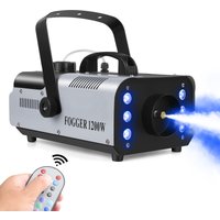 U'King 1200W maszyna do mgły 6 diod LED zdalny wyrzutnik mgły Disco kolorowa maszyna do dymu DJ świąteczne efekty sceniczne światło sceniczne