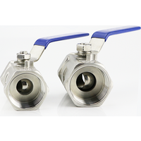 Stainless Steel BallValve Ball Valve 1/4" 3/8" 1/2" 3/4" 1" 1-1/4" 1-1/2" Female BSP Valve with Vinyl Handle Thread Valves