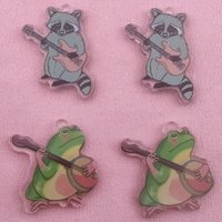10pcs acrylic cartoon cute little frog DIY keychain pendant hair accessories ear accessories