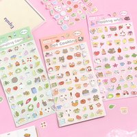 1 Pc Cute Cartoon Rabbit Kitty Pattern Sticker DIY Scrapbooking Journaling Decorative Material Student Diary Label Sticker