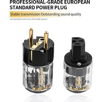 One Pair Oyaide C-029 P-029 Schuko Europe EU Power Plug 24k Gold Plated IEC Audio Connector Female-Male