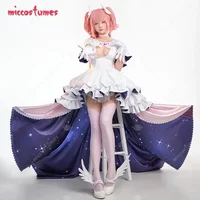 Miccostumes Women's Goddess Cosplay Costume Star Dress and Gloves with Thigh Socks and Headdress