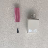 15ML 6 pieces White Bottle Empty Gel Polish Glass Bottles for Nail art Manicure with Lid Brush
