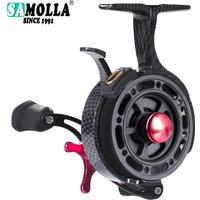 SAMOLLA Neue Eisfischen Rollen Winter Spule Hohe-fuß 3,5:1 Tragbare Ultra Glatte Magnetische Drop System Inline Eisrolle 8 KG Drag