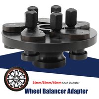 Klemmflanschadapter 36/38/40mm für Reifenwuchtmaschinen, universeller Reifenwuchtadapter für Auto- und Motorradreifen, 5-Loch-Schwenkadapter für Felgen und Reifenwuchtgeräte