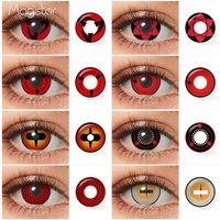 Magister Halloween Contact Lenses For Cosplay Contact Lenses For Sharingan Eyes Red Black Colored Lenses Anime Accessorie Yearly