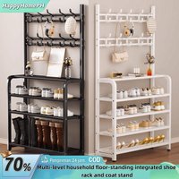 Multi-Layer Multifunctional Shoe Rack 4/5th floor Organizer Simple Floor Coat Rack Shoe Hat Rack