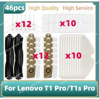 Compatible For Lenovo T1S Pro / T1 Pro Parts Main Roller Side Brush Hepa Filter Mop Cloth Dust Bag Replacement Accessoriss