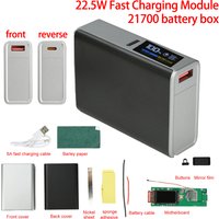 22.5W Fast Charging DIY Power Bank Kit 0.96" TFT Color Screen Dual USB Type-C for 21700 Battery Multi-Protocol Portable Charger