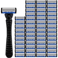 Men's safety shaver blade, stainless steel manual shaver, suitable for mixed skin, hair removal, and shaving accessories
