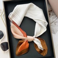 Luxury Scarf Women 70*70Cm Satin Silk Feeling Square Hair Wrapping Foulard Satin Shawl Big Size Head Bandana Hijab Handkerchief