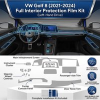 For VW Volkswagen Golf 8 Car Tpu Transparent Film Interior Stickers Center Console Screen Dashboard Gear Door Windows Panel