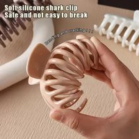 Soft Silicone Hair Claw Clips for Women Bendable Non Fragile Shark Clip Anti Drop Hairpin