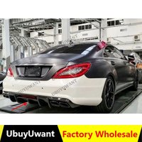For Benz CLS W218 CLS260 350 Carbon /Black Car Rear Diffuser Lip Spoiler Bumper Guardr Body Kits