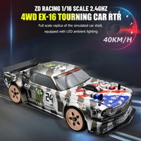 ZD Racing EX-16 1/16 Brushless/Brushed Flat Track Car 40km/h RC Drift Car 4WD Remote Control Vehicles 2.4Ghz RTR Full Scale Toy