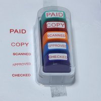 5 sets of financial seal PAID COPY SCANNED APPROVED CHECKED office supplies Financial supplies Clear mark Red mark with storage