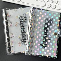 A6 Bubble Bow Loose-Leaf Weekly Planner, Colorful Binder Cover With 7pcs Devide Bags, Printed Refill Baffle Pages, School Suppli