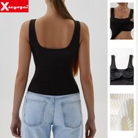 Women's Yoga Square Neck Sports Vest Sleeveless Suspender Detachable Chest Cushion Fitness Running Sports Top