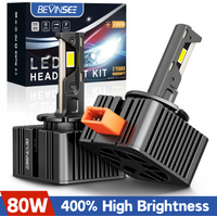 BEVINSEE D3S D1S LED CANBUS Bulbs D2S D2R D3R D1R D5S Plug&Play Xenon HID Car LED Headlights For VW BMW Mercedes 80W 8000LM 12V