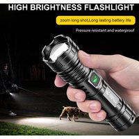 Super Bright LED Flashlight USB Rechargeable Flashlights Outdoor Camping Fishing Torch with Tactical Zoom High Power Spotlight