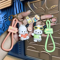 Hot Sanrio Pochacco Toy Mini Anime Action Figure Keyring Pendant Decoration Collection Keychain Model Doll Birthday Gift For Kid