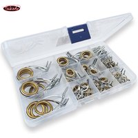 TAKEDO TN75-1 5sets Spinning Medium Fishing Rod Guide Stainless steel bracket Ceramics Rings DIY Fishing Rod Accessories