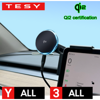 Qi2 15W Magnetic Wireless Charger Phone Holder Screen Mount Compatible with MagSafe For Tesla Model Y 3 Juniper Launch 2026 2025