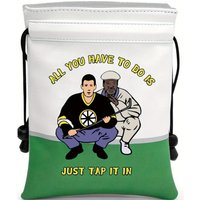 Funny Happy Gilmore Golf Valuables Bag with Drawstrings Synthetic pu Leather Pouch for Men Women White Gifts for Golf pouch