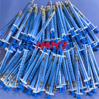Multiple Specifications 1ml 1Cc Needleless Plastic Blue Rod Syringe, Suitable for Laboratory Use, Pet Oral Use, Supplementing, Applying Oil or Glue, Measuring or Transferring Small Amounts of Liquid