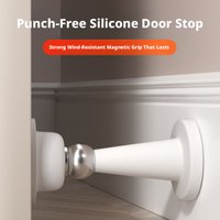 Silicone No-Drill Door Stopper: Strong Suction Anti-Collision Floor Stopper for Bedroom Wall Protection & Home Applications