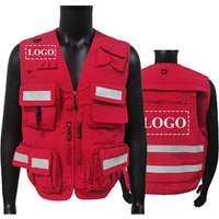 Custom Logo Safety Workwear Vest Emergency Rescue Firefighting Work Clothes Multi Pocket High Visibility SafetyVest