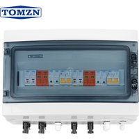 Solar Photovoltaic PV Combiner Box With Lightning Protection 4 Input 2 Out DC 600V Fuse MCB SPD Waterproof Box IP65 18ways