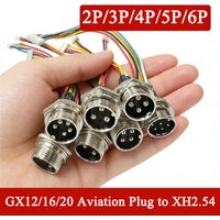 2Pin GX12 GX16 GX20 to XH2.54 Terminal Wire M12 Aviation Plug 3/4/5/6Pin Male Adapter Cable Connector 15-30cm Extension Cable