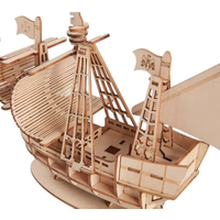 1PC 3D Sailboat Wooden Puzzle Assembly Model Puzzle DIY Wooden Crafts 3D Puzzle Gifts Desktop Decoration