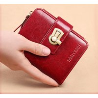 Fashion Women's Wallet Small Zipper Card Holder Coin Bag Large Capacity Cowhide Genuine Leather Purse for Girls Birthday Gifts
