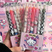 Sanrio 6pcs Series 0.55mm Hello Kitty Kuromi Gel Pen ST Chip Speed Drying Exam Pen Black Refill Y2k School Stationery Supplies