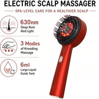 Scalp Massage Comb with Red Light, Electric Hair Scalp Massager with 3 Modes, Rechargeable 6ml Serum Applicator Tool