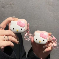Cute KT Cat Protective Cover for AirPods Pro2 Protective Cover Cartoon Bluetooth Earphone Soft TPU Case for Airpods 4 3 2 1 Pro