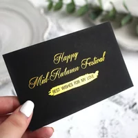 Custom Gold Stamping Black Business Cards Customized Silver Gold Foil LOGO Name Card 300gsm Free Custom