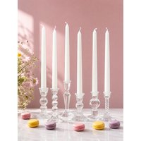 6pcs White Long Scented Candle Set, No Black Smoke, Can Burn for 5 Hours, Suitable for Wedding and Home Decoration Candles