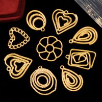 5pcs/Lot French Stainless Steel Geometric Heart DIY Charms Women Tooth Foot Necklace Pendants Star Sun Flower Jewelry Wholesale