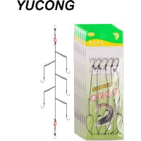 YUCONG String Hooks 3#-13# High Carbon Steel Fishing Hook Rigs Swivel Single Fishhook Combin 5 Haken Barbed Sharp hameçons Pesca
