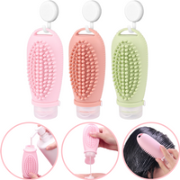 1Pc 100ML Leak Proof Travel Bottle for Lotion Soap Shampoo Silicone Massage Brush for Cosmetic Travel-friendly Shampoo Dispenser