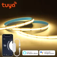 Tuya Smart DC12V COB LED Strip Light, Dimmable WiFi Control, Work With Alexa & Google Assistant, 3000K 5500K For Kitchen Bedroom